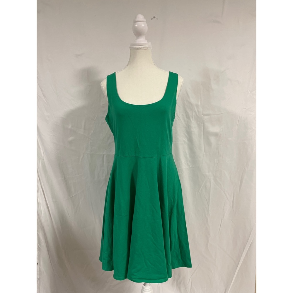 Urban Outfitters Sparkle & Fade Green Fit and Flare Scoop Neck Mini Dress L